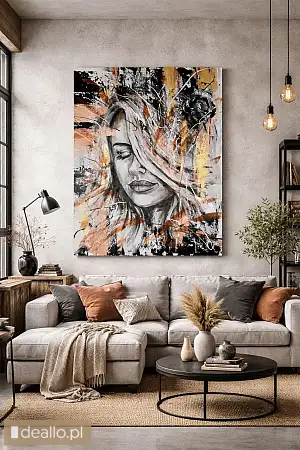 Złoto miedź duży obraz 120x120 cm - DEALLO.PL