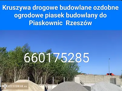 Piasek płukany kopany Rzeszów Tyczyn Budziwój tel 660175285 - DEALLO.PL