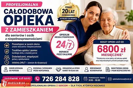 Całodobowa opieka z zamieszkaniem dla seniora - sprawdzona firma - DEALLO.PL