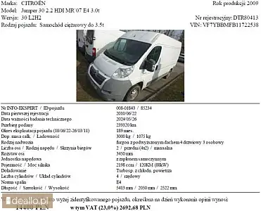 [elicytacje]  - samochód ciężarowy citroen jumper  2.2 hdi 2009 l2h2 - DEALLO.PL