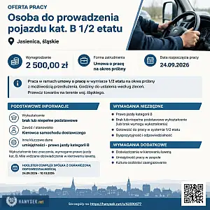 [ePraca] Osoba do prowadzenia pojazdu kat. B 1/2 etatu - DEALLO.PL