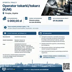 [ePraca] Operator tokarki/tokarz (K/M) - DEALLO.PL