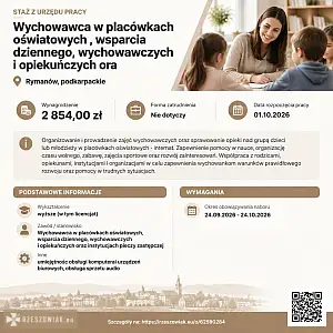 [ePraca] Wychowawca w placówkach oświatowych , wsparcia  dziennego, wychowawczych i opiekuńczych ora - DEALLO.PL
