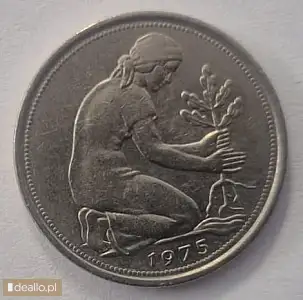 [eLicytacje] II licytacja - moneta 50 pfennig niemieckich (DM) 1975 r - DEALLO.PL