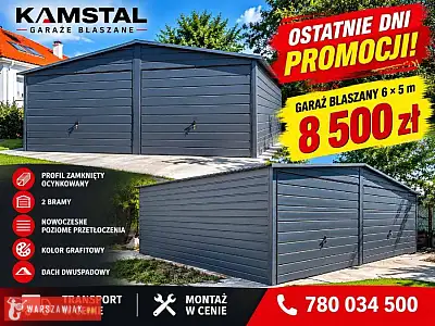 Garaż Blaszany 6x5 antracytowy 1szt W okazyjnej Cenie dostępna - DEALLO.PL